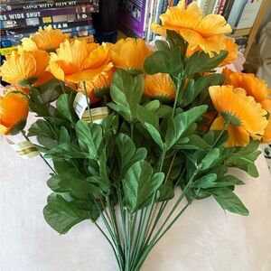 Ashland Orange and Green Faux Floral Accents